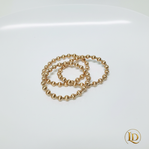 Auric Barrel Duo - gold barrel bead bracelet pair