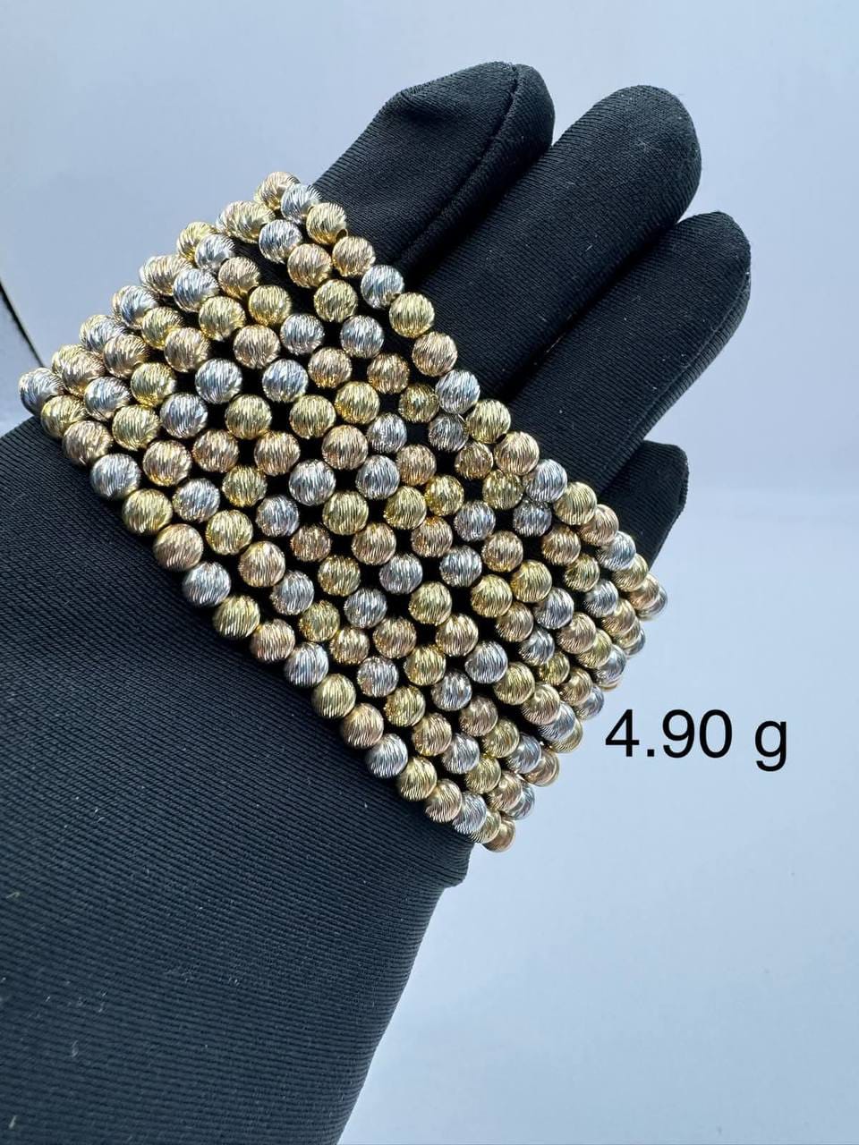 18 Karat Diamond Cut Bracelet (Extension)  4.90g per piece 8"