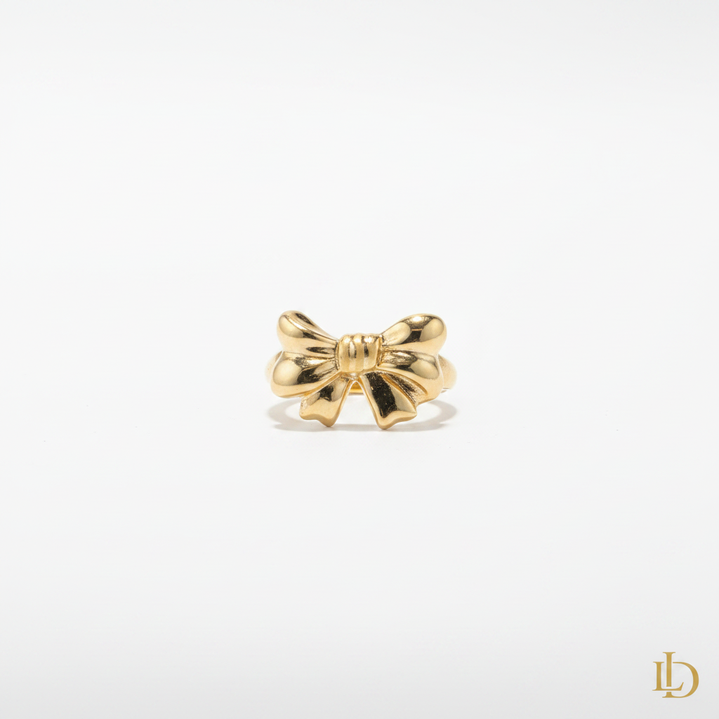 Ruban Bow Ring - sculptural gold ribbon bow ring