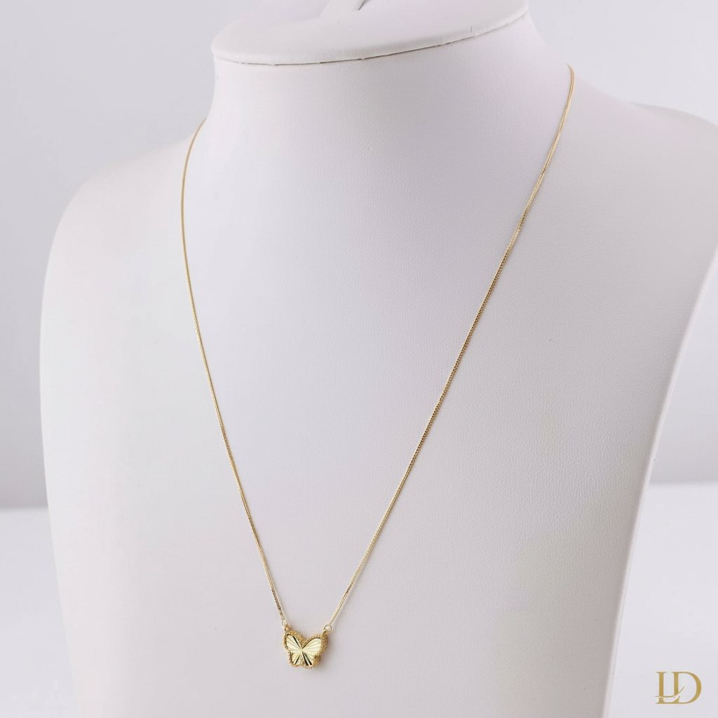 Papillon Necklace - gold butterfly pendant necklace