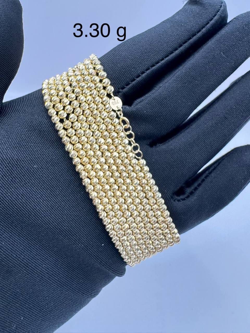 18 Karat Diamond Cut Bracelet (Extension)  3.30g per piece 7.5"