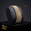 18 Karat 3-Tone Gold Ball Bracelet (Extension)  2.4g per piece 7.5"