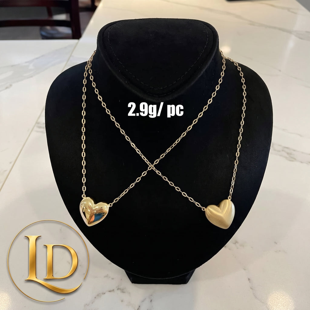 18 Karat Paperclip Heart Charm Necklace 2.9g