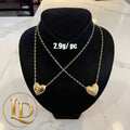 18 Karat Paperclip Heart Charm Necklace 2.9g