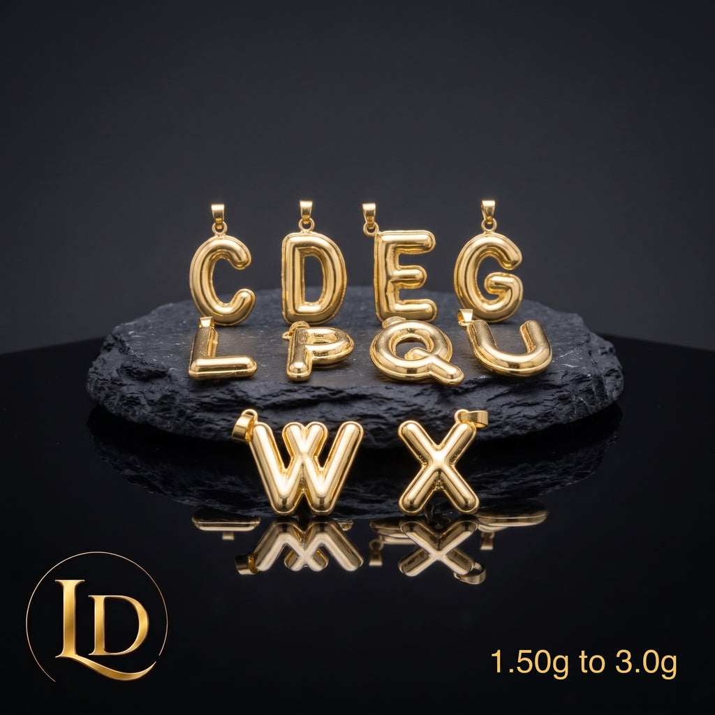 18 Karat Letter Pendant 1.50g - 3.0g