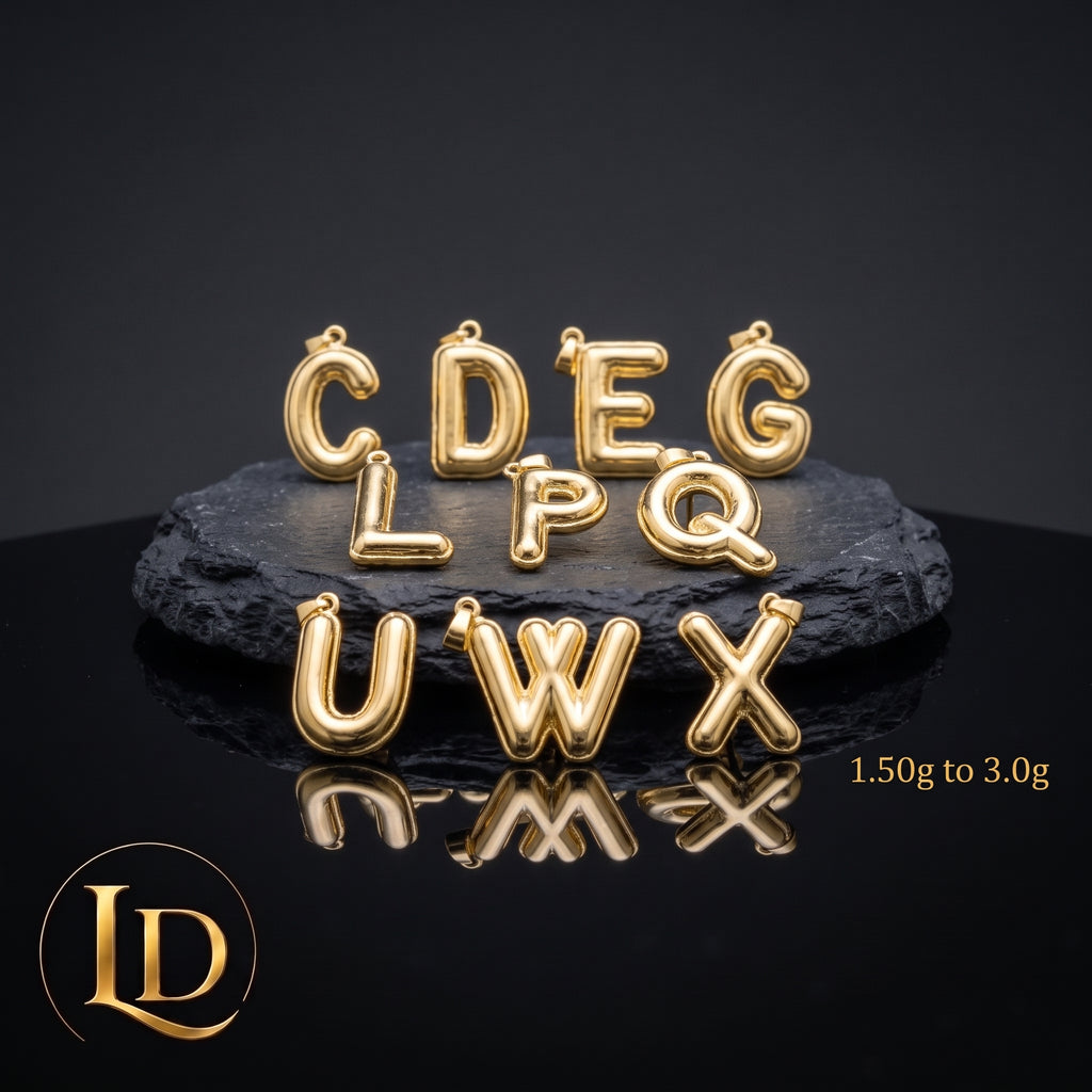 18 Karat Letter Pendant 1.50g - 3.0g