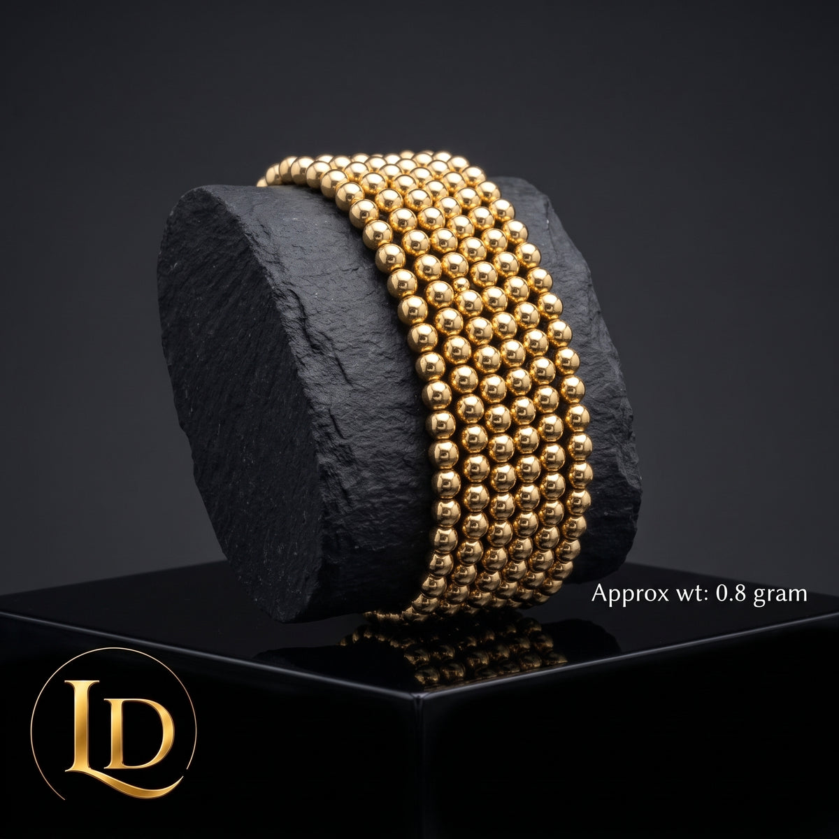 18 Karat Gold Ball Elastic Bracelet (Exclusive) - 0.8g per piece