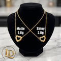 18 Karat Paperclip Hollow Heart Charm Necklace 2.8g
