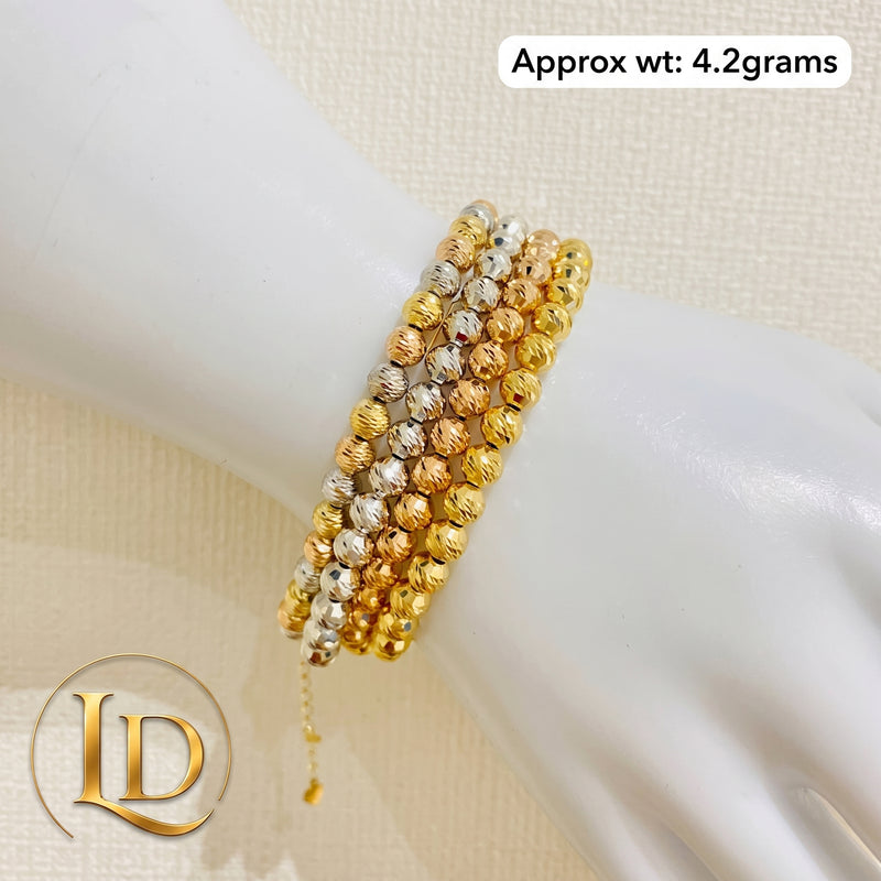 18 Karat Diamond Cut Bracelet (Extension)  4.2g per piece
