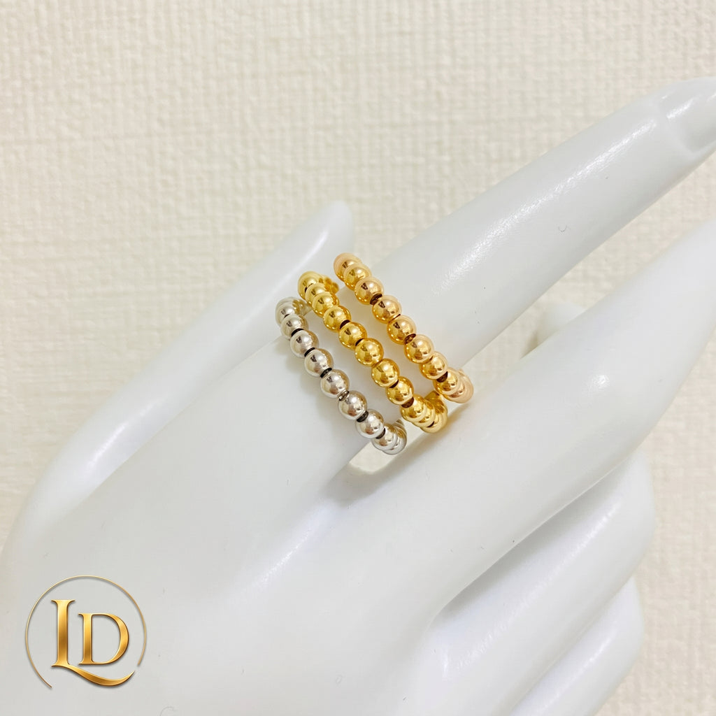 18 Karat Gold Ball Ring (Elastic) - 0.3g Per Piece