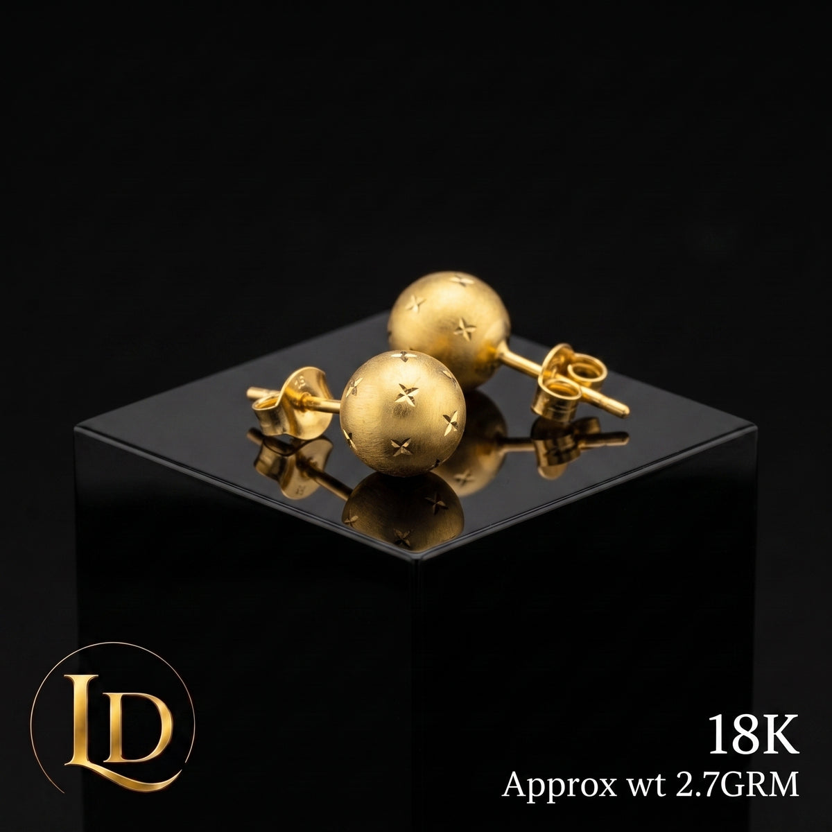 18 Karat Double Sided Stud 2.7g