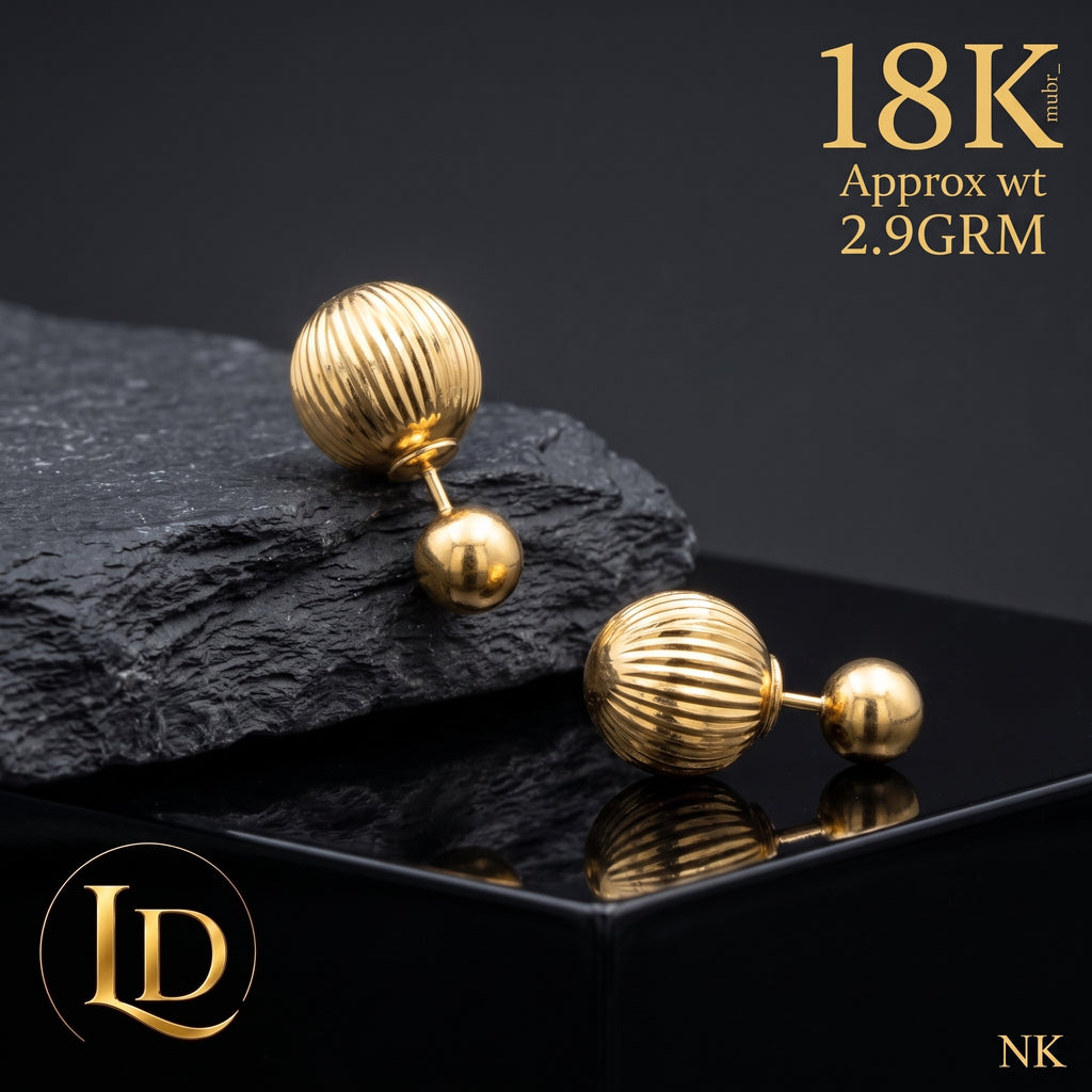 18 Karat Double Sided Stud 2.90g