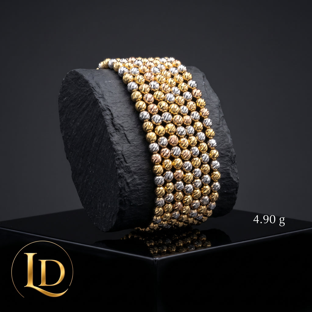 18 Karat Diamond Cut Bracelet (Extension)  4.90g per piece 8"