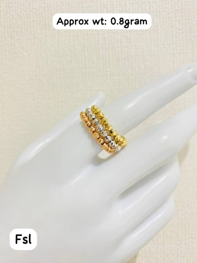 18 Karat Gold Ball Ring (Elastic) - 0.8g Per Piece