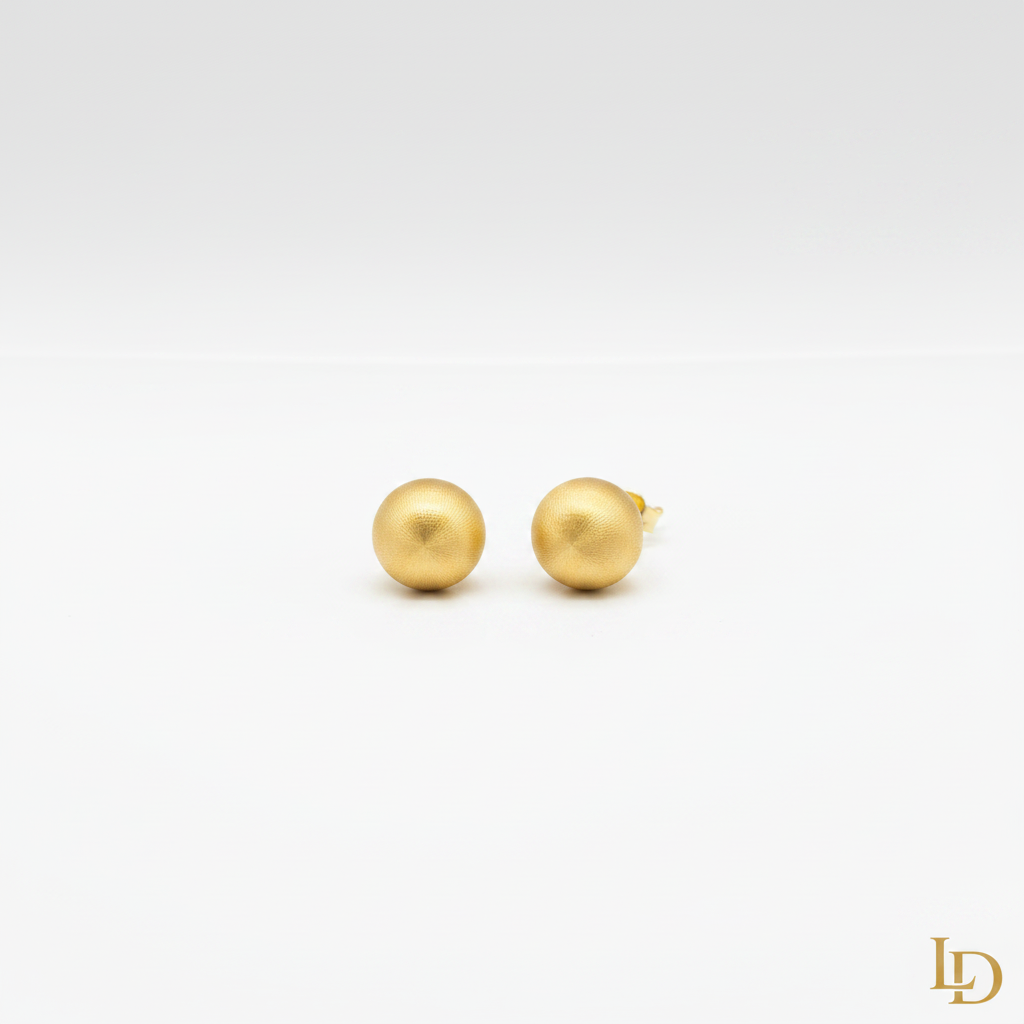 Sphere Matte Studs - minimalist 18K gold matte sphere studs