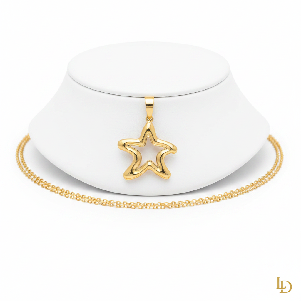 Marina Starfish Pendant - gold hollow starfish pendant