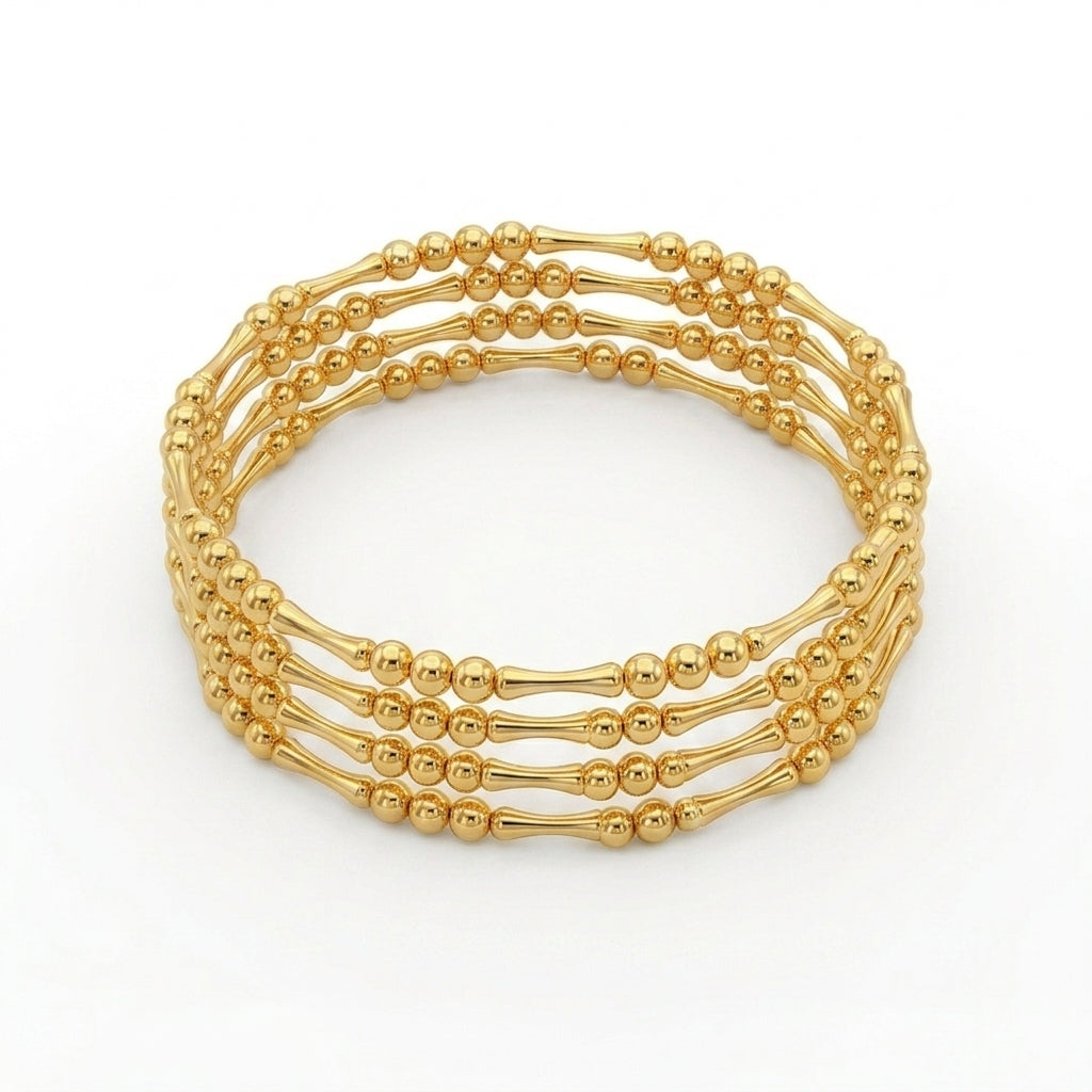 18 Karat Gold Ball & Straw (Elastic) - 0.8g per piece