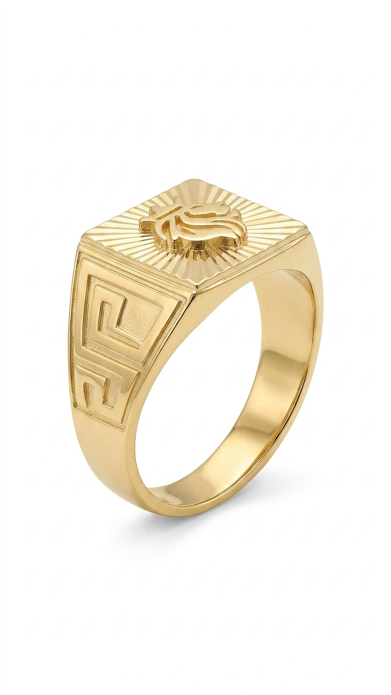 18 Karat Lion King Signet Ring 4.82g